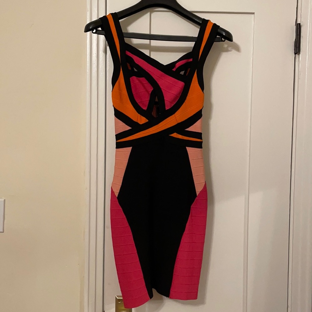 Herve Leger bandage criss cross dress sz S